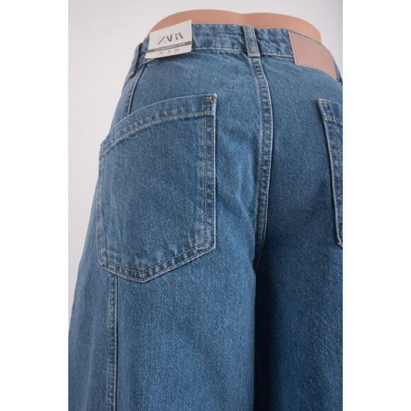 Zara Womans Jeans US 8 EU 40 Blue Straight Leg Denim High Waist 5862/078 NWT - Picture 5 of 7